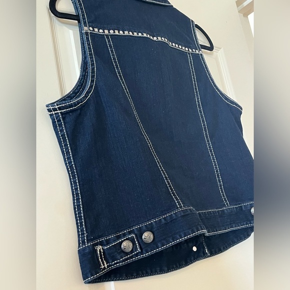 Style & Co. Premium Jeans Denim Button Down Vest Women’s size Large - Picture 3 of 14